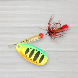 Блешня обертова ZEOX Dominator № 3, 6г, колір 015 Fluo Tiger-Black DotNEW 2025